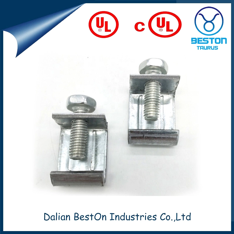 Dalian Beston Pressed Beam Girder Clamp Weight 0.32375 Lbs Dimensions 1-1/8" X 1-3/4" X 1-3/4" Electro Galvanzied Universal Malleable Beam Clamp for 1/2" Rod