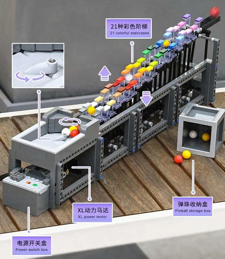 Mold King 26004 High-Tech Spielzeug Motorisierte Regenbogen Stepper Modell Gebäude Blöcke Educational Assembly Bricks