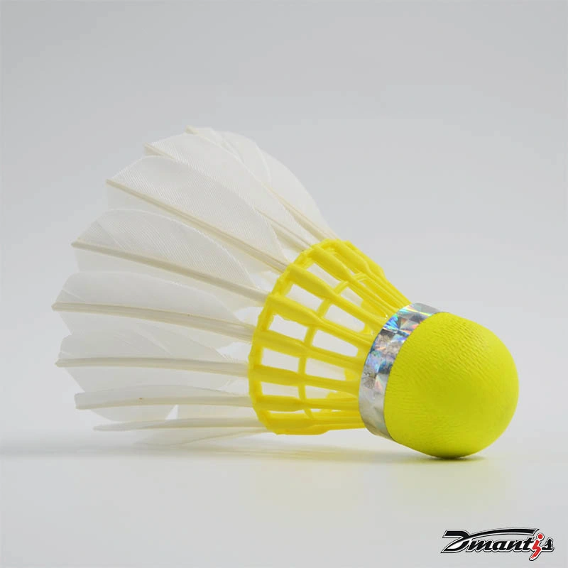 3en1 suministro de fábrica clase a pluma de ganso shuttlecock Color amarillo La más duradera estable Dmantis D51 velocidad de cierre