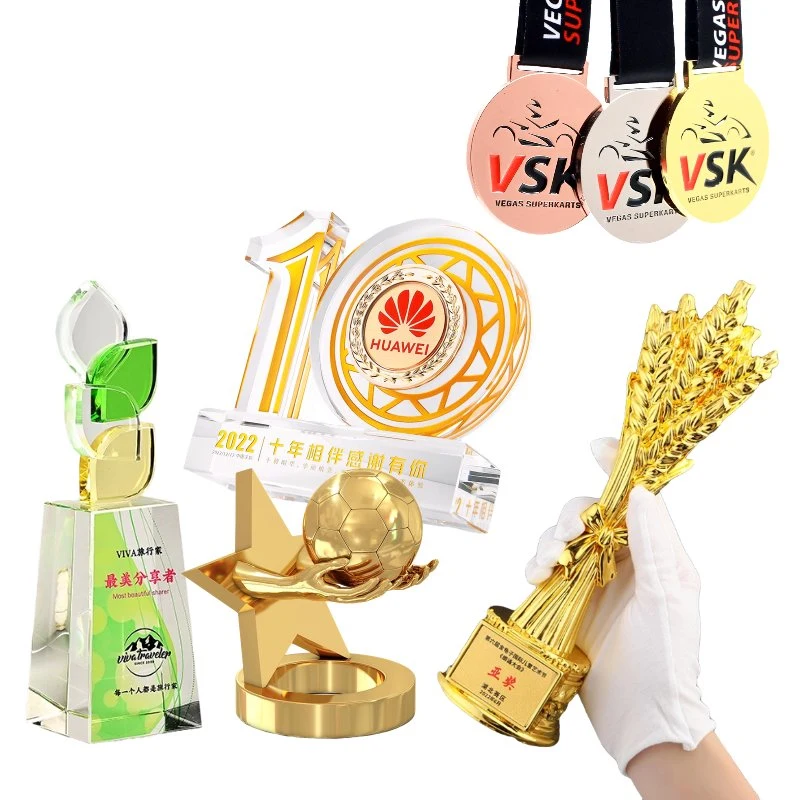 Chinesische Fabrik Customized Großhandel/Lieferant Unternehmen Schuleinheit Aktivitäten Auszeichnungen Souvenirs Sport Events Sport Treffen Sie Hochwertige Personalisierte Kristallmetall-Trophäen