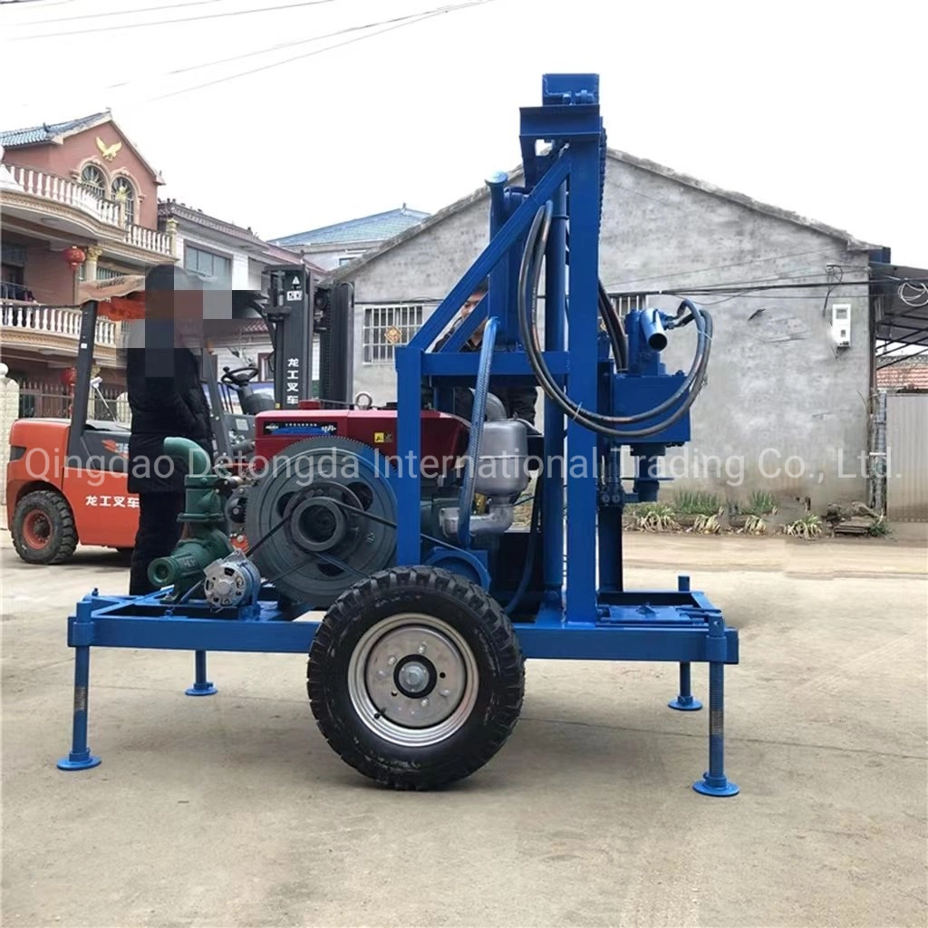 150m Portable 22HP Diesel Engine Hydraulic Water Well Drilling Rig