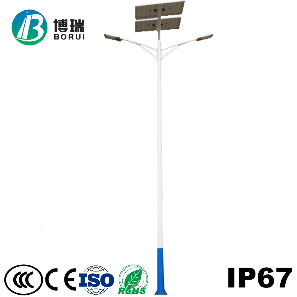 12V sistema con batería Doble brazo Solar Street Light