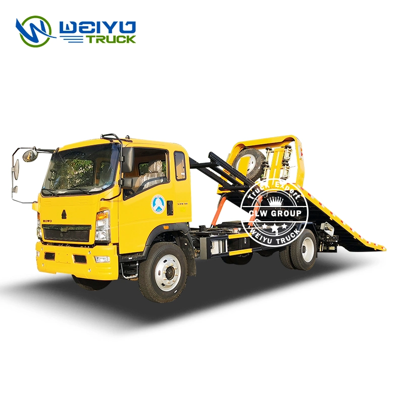 HOWO 5tons Platform Wrecker Truck Towing Truck with Winch for Road Rescue