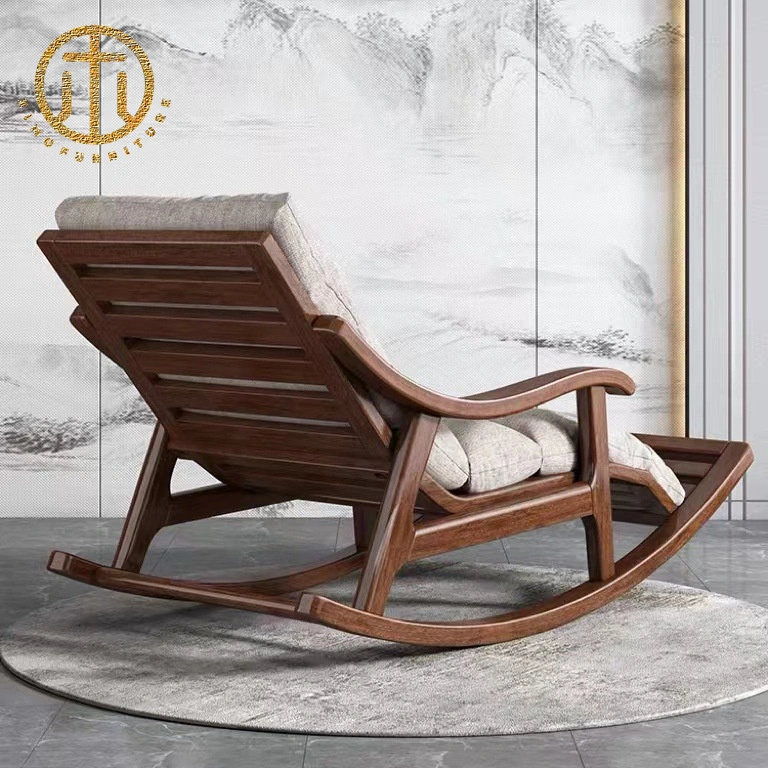 New Chinese Lazy Living Room Furniture Solid Wood Rocking Chair