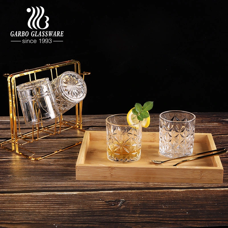 Glass Tumblers Drinking Water Cup Whiskey Beer Pressed Juice Tea Wholesale/Supplier Engraved Whisky Tumbler Diamond Glassware (GB040807ZS)