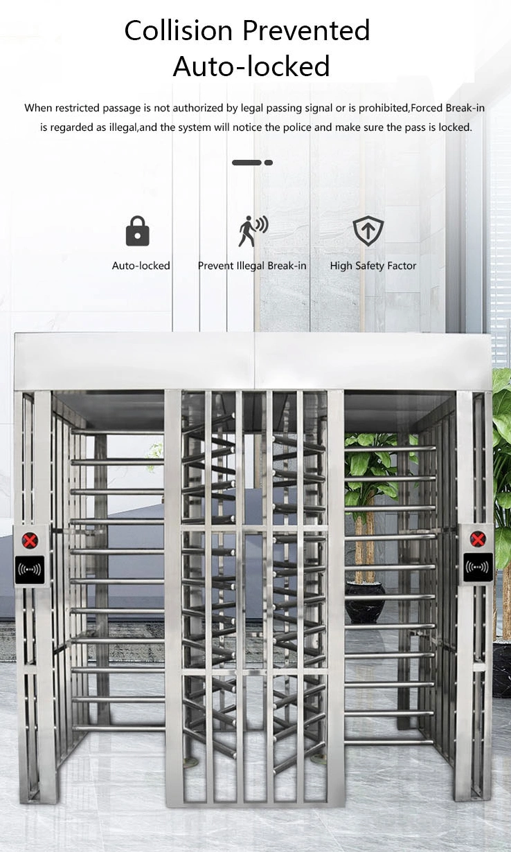 Automatic Security Full Height Turnstile Barrier Gate with Double Passage
