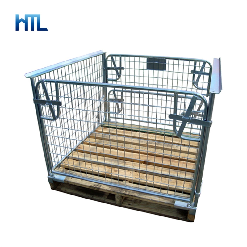 Euro Size Foldable Metal Wire Mesh Cage Pallet for Sale