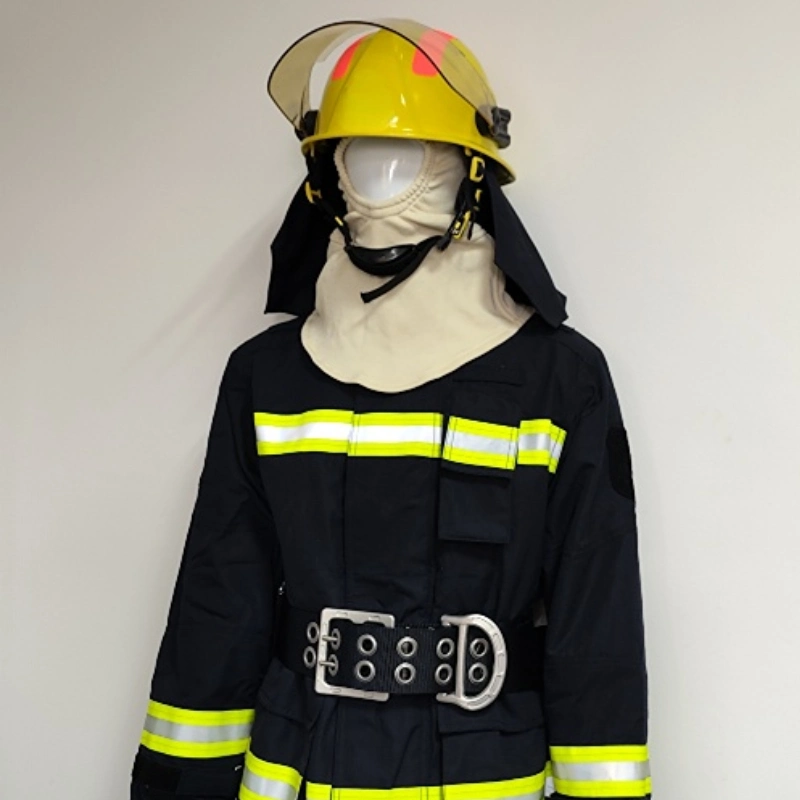 Aramid NFPA Fireman uniforme combate a incêndios Navy Blue Firefighter Fire Fato