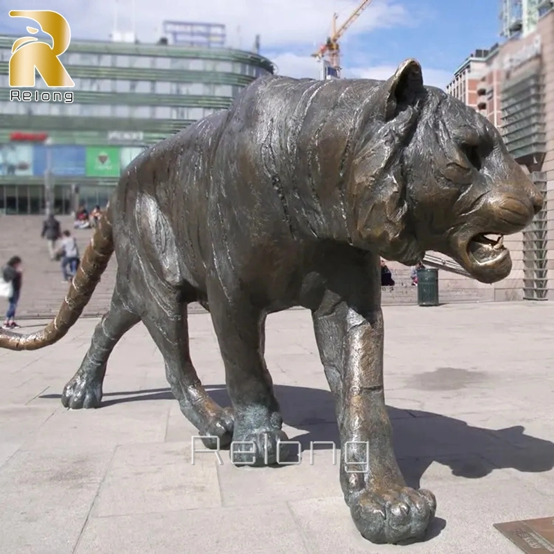 El tamaño de la vida decorativos de metal de alta calidad vívida de Tigre de bronce escultura de animales