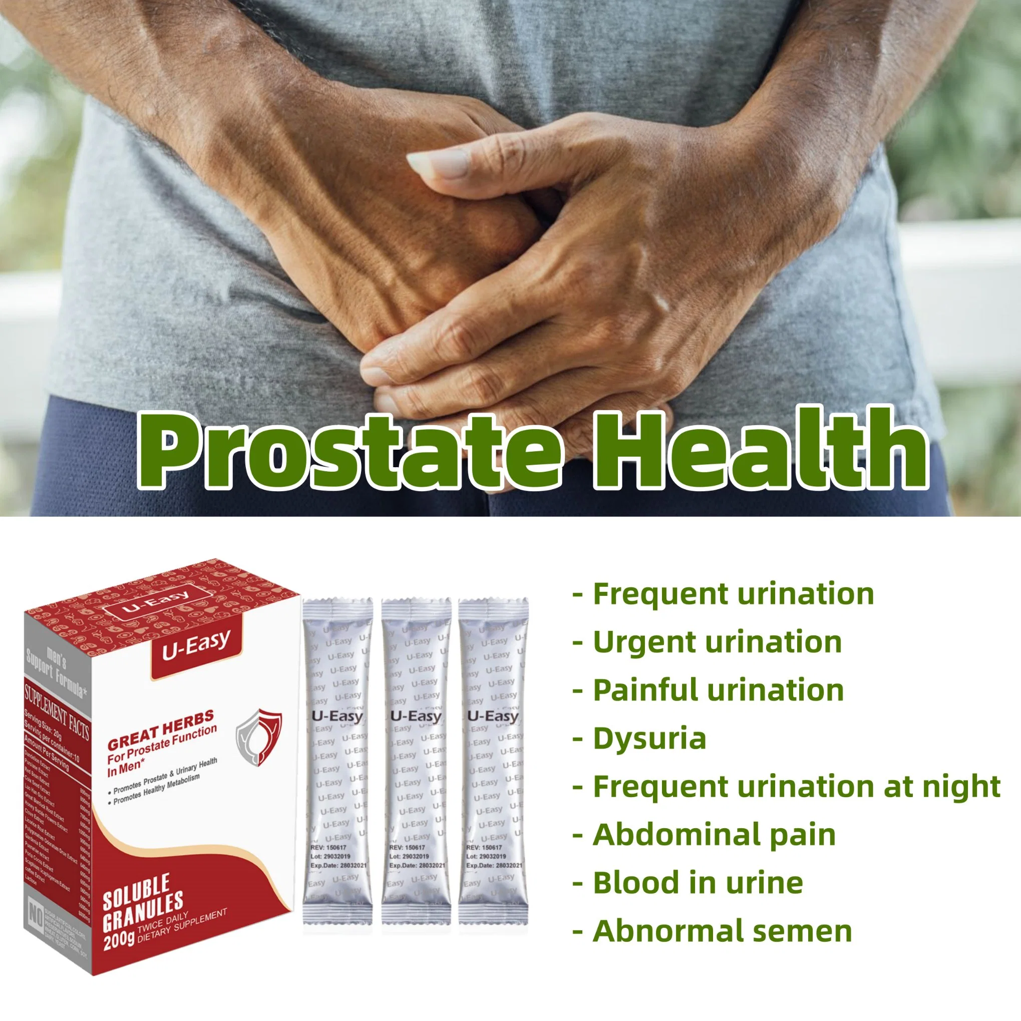 Herbs Health Products Health Food Dietary Supplement for Prostate Health Urinary Tract Infection Treatment Granule Drink Tea
