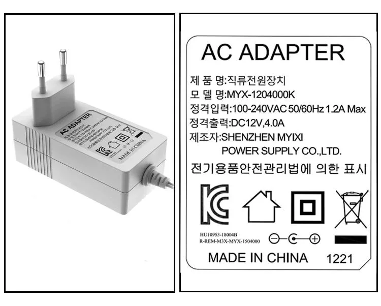 Universal Kr Plug 110V 220V 12V 24V 2A 3A 36W 48W AC DC USB Chargers Wall Mount Battery Switch Supply Power Adapters