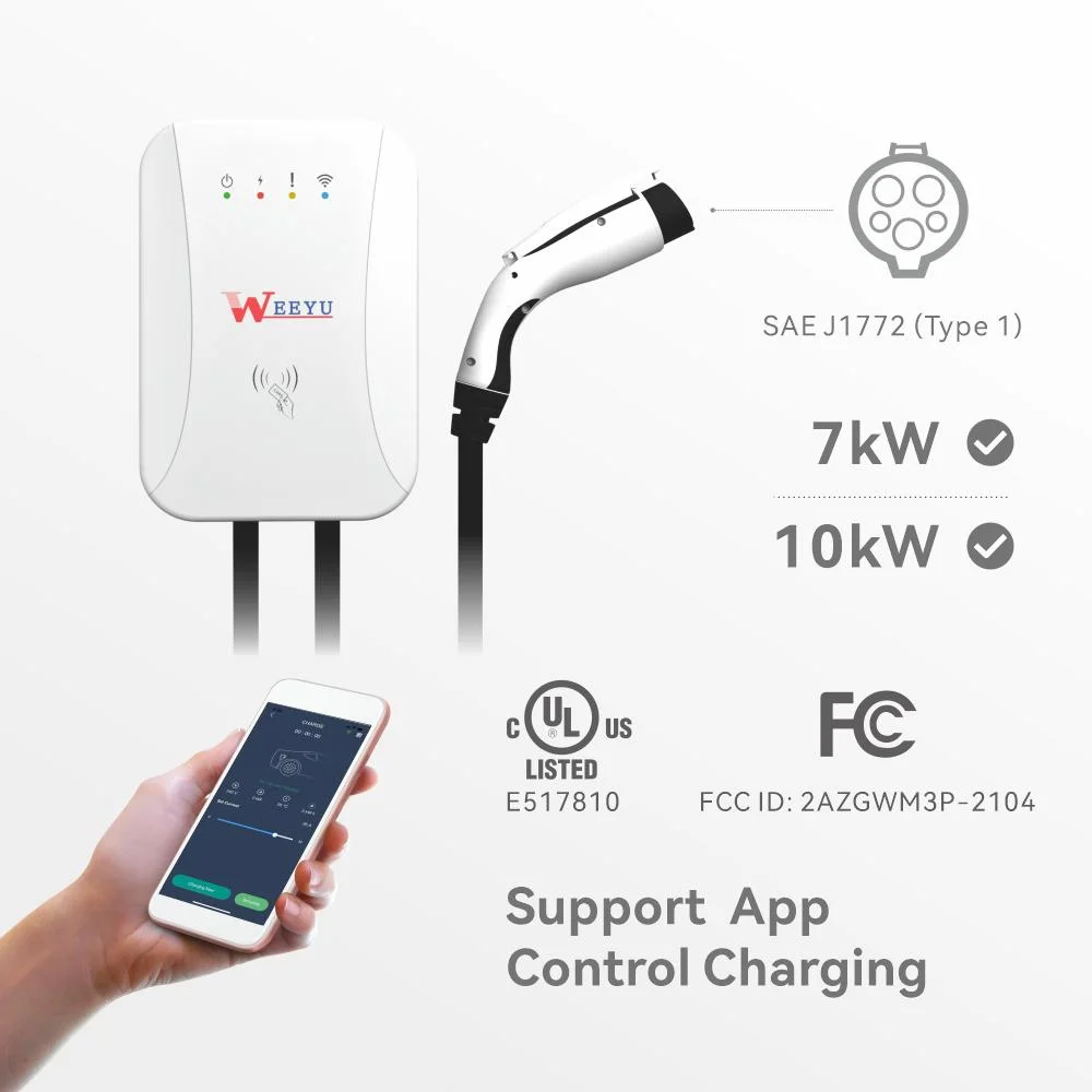 Plug and Play, or RFID Card EV Chargers 7 Kw Wallbox