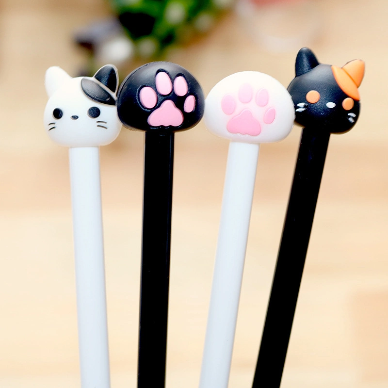 Children Gift Orange Ear Cat Paw Student Black Gel Pen