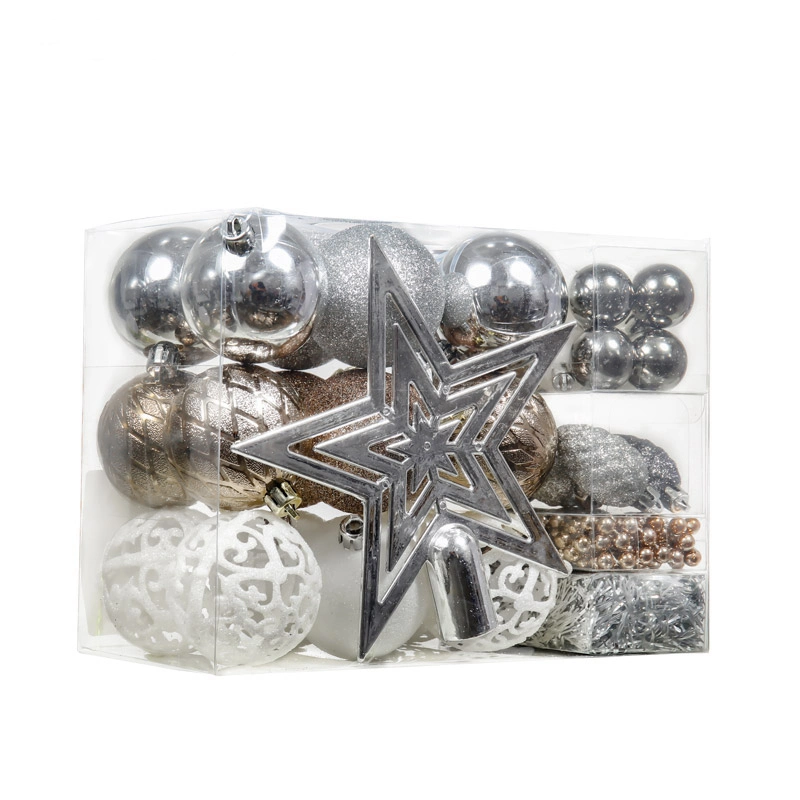 Wholesale/Supplier Silver Tree Top Gift Set Shatterproof Christmas Ball Ornaments