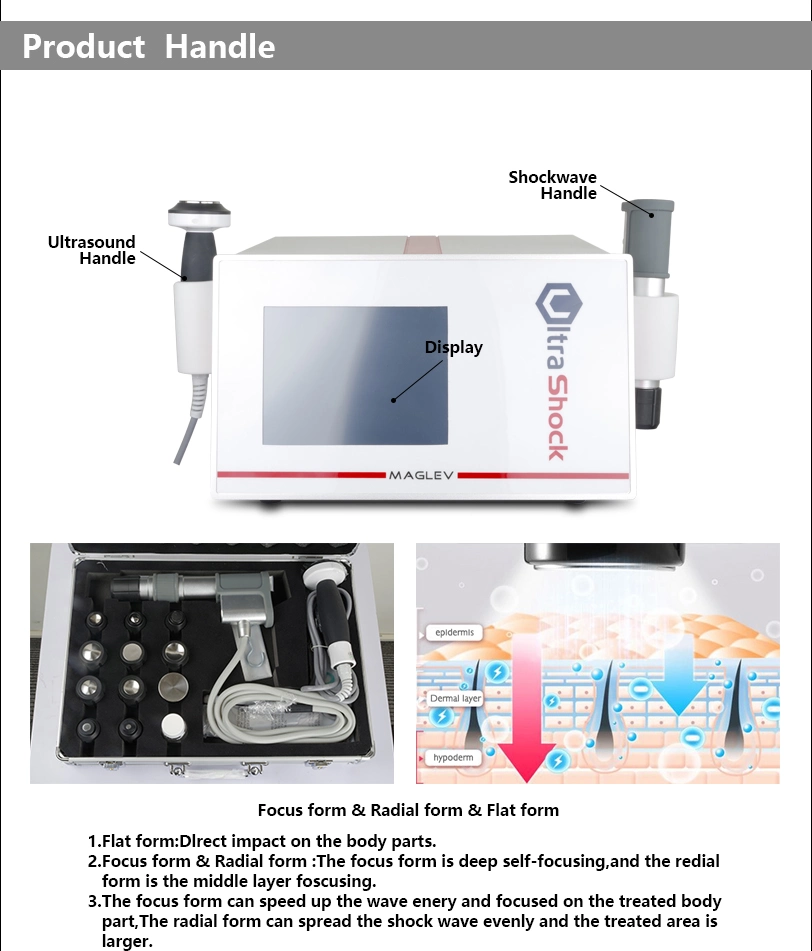 Body Pain Reduction Ultrasound Shock Wave ED Treatment Physical Therapy Equipments