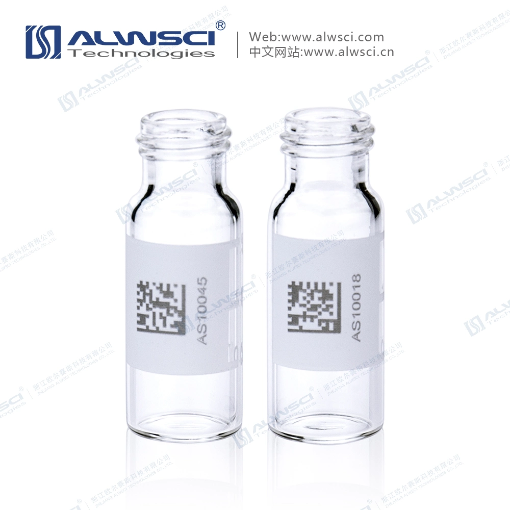 Lab Barcoded 2ml Clear Glass 12X32mm Flat Base 9-425 Screw Thread Vial