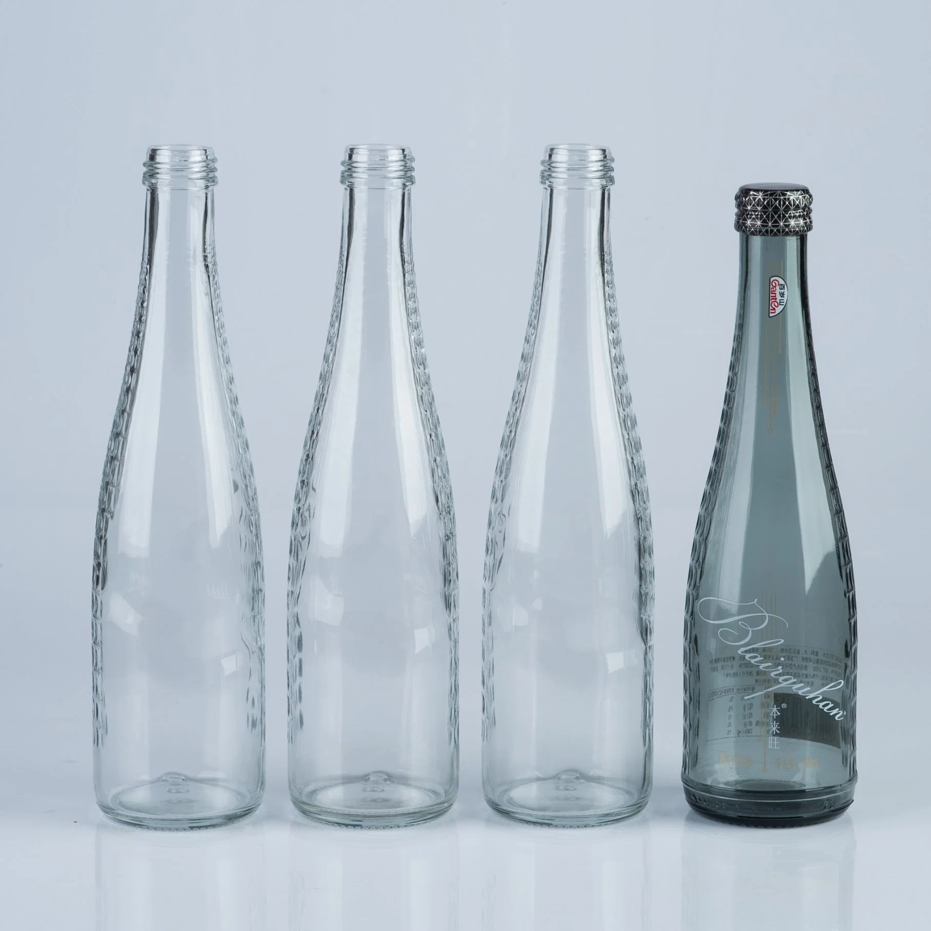 300ml 750ml Mineral Water Glass Bottle with Screw Plastic Cap/ Empty Mineral Water Glass Bottle