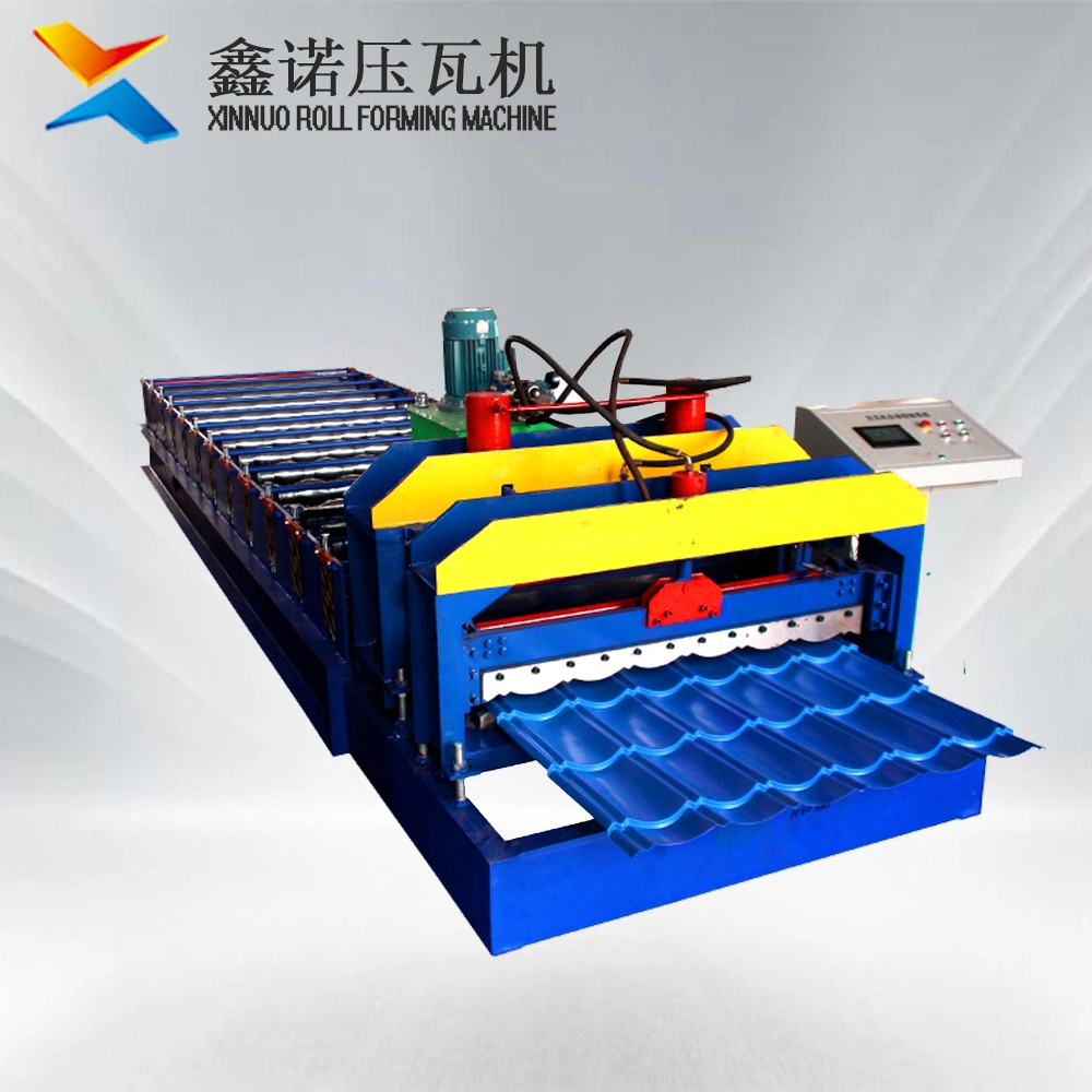 Xinnuo Effctive Width1080mm Long Span Glazed Tile Color Roof Sheet Cold Roll Forming Machine