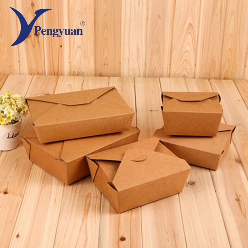 Wholesale/Supplier Disposable Printed Kraft Paper Box Noodle and Salad Takeaway Food Container