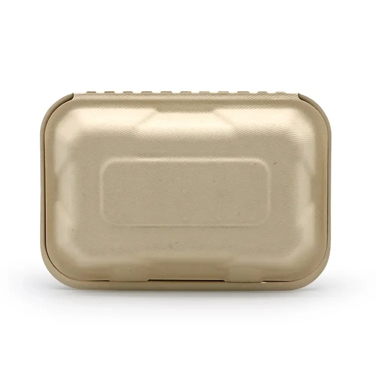 Fully Biodegradable Packaging Bagasse 9X6X3 Clamshell Box