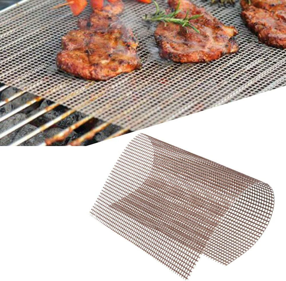 Hot Selling High quality/High cost performance  Reusable Heat Resistant Easy Clean BBQ Grill Mesh BBQ Grill Baking PTFE Coated Fiberglass Mesh