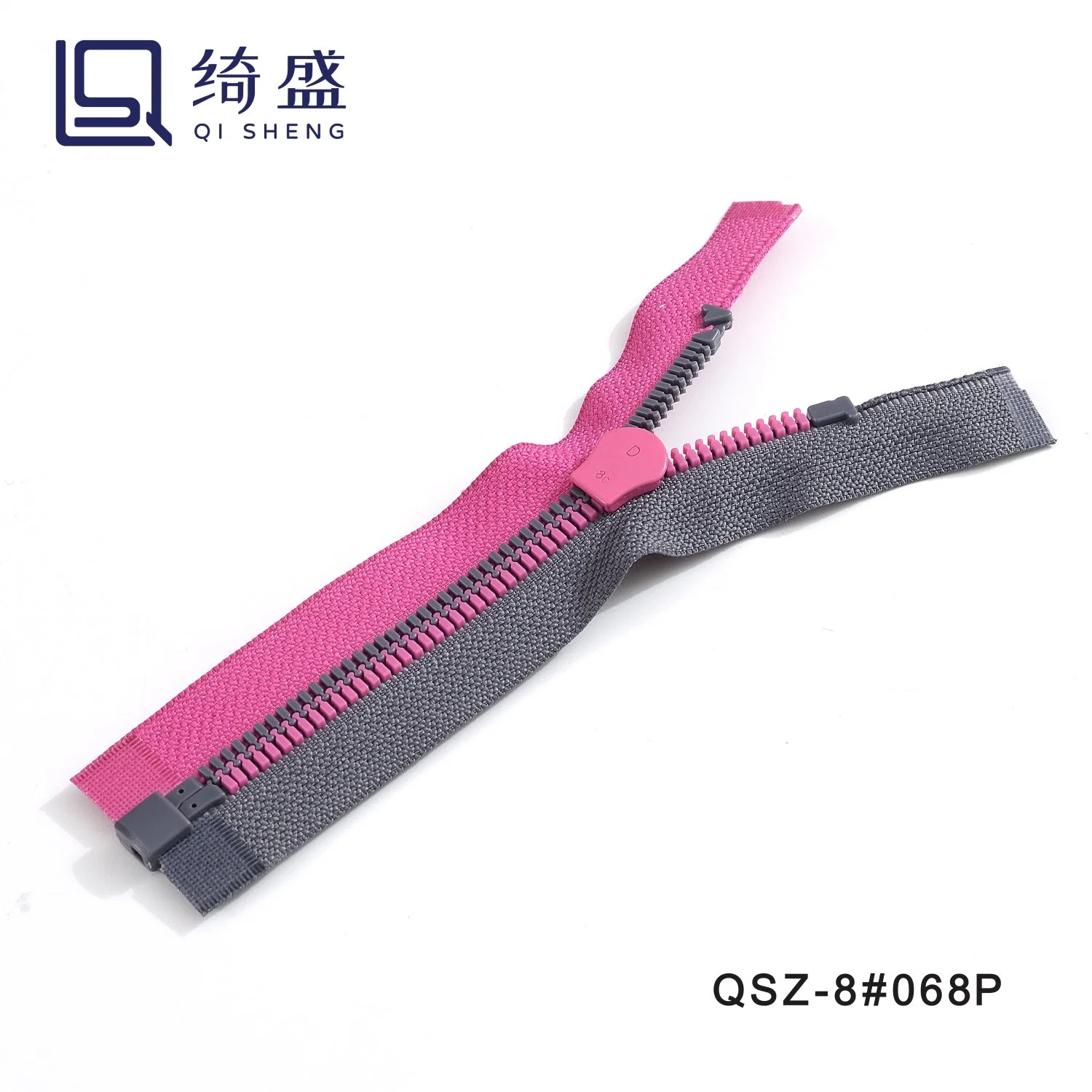 High quality/High cost performance  5# Plastic Zipper with High quality/High cost performance  Pull Tab/Plastic Zipper/ Resin Zipper/Two Colors of Fabric Zipper