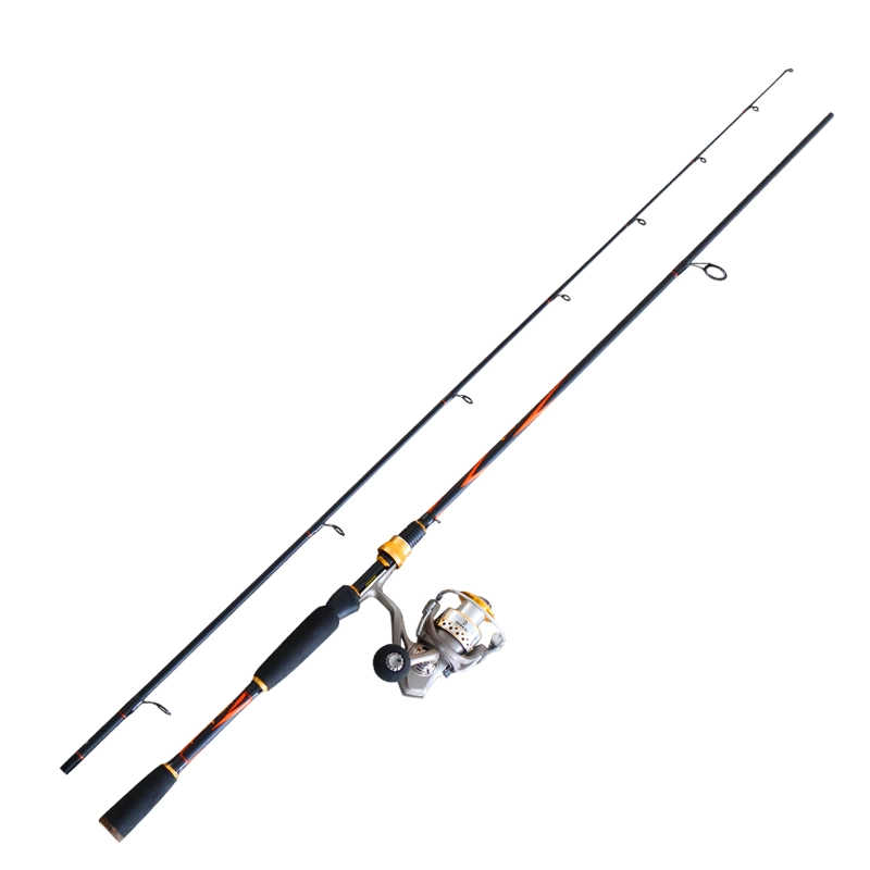 2 Pieces Carbon Spinning Fishing Rod Combo and Reel Full Kit