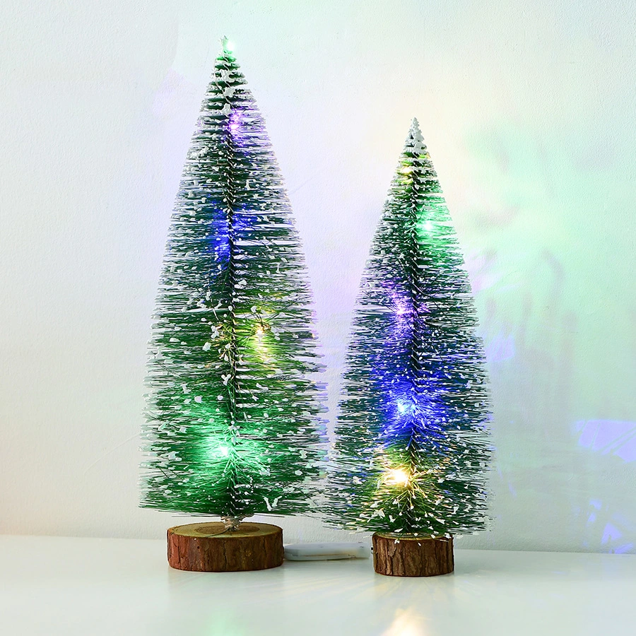 Sumergir el cedro blanco del árbol de Navidad Mini agujas de pino Rosa adornos del árbol de Navidad Adornos de sobremesa pequeño árbol de Navidad de fiesta