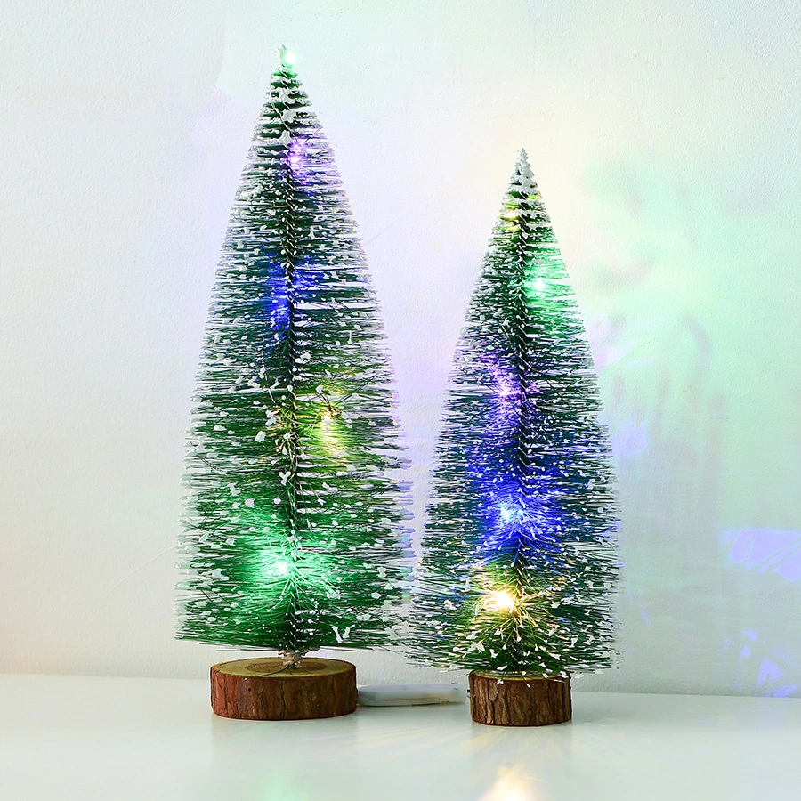 DIP White Cedar Mini Christmas Tree Pine Needles Pink Christmas Tree Decorations Desktop Ornaments Festive Small Christmas Tree