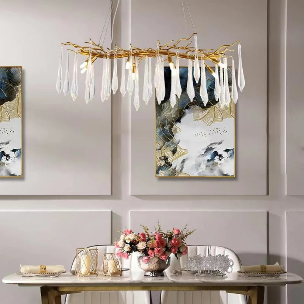 High Quality Luxury Lighting Rectangular Dining Table Chandelier Pendant Lamp