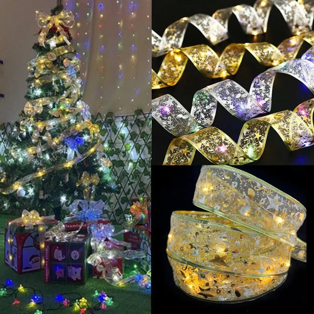 مصابيح Satin Lights LED الشريط المصابيح شجرة عيد الميلاد مصابيح الشريط السلاسل