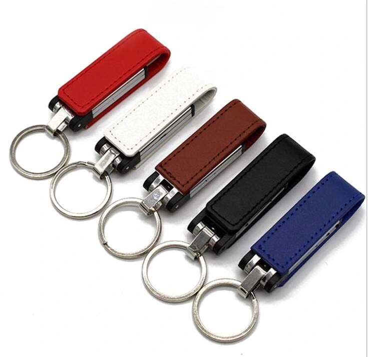 Leather USB Flash Drive 8GB 16GB 32GB Promotional Exhibition Gifts Logo Custom USB Flash Drive (UL-L004)