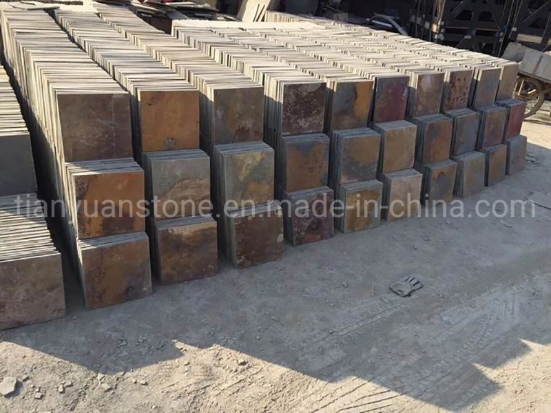 Natural Split Surface Rusty Culture Stone Slate for Flooring /Roof Tiles