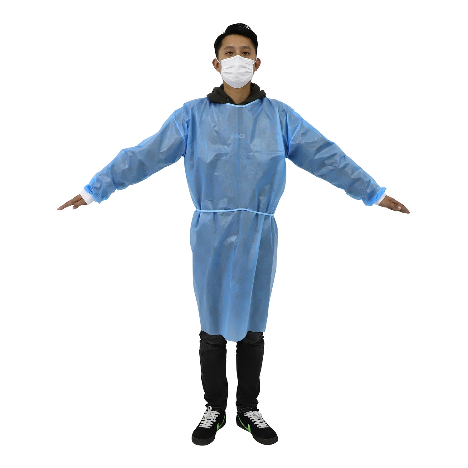 Disposable Nonwoven Gown Work Clothes with Elastic Cuff