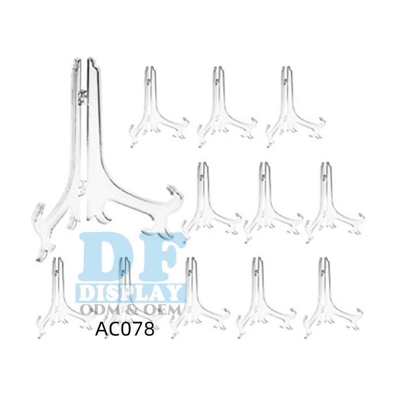 Caballetes de plástico transparente o de pie/placa de los titulares para mostrar imágenes u otros elementos en las bodas, decoración, cumpleaños, las tablas