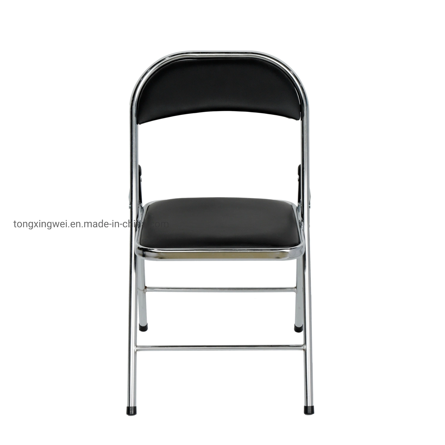 Silla plegable de acero con asiento acolchado