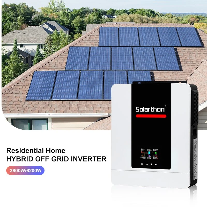 Solarthon Solar DC AC 220V 6.2kw Pure Sine Wave MPPT Power Hybrid Inverter for Energy System