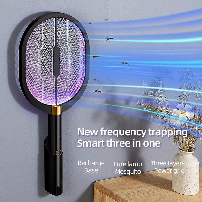 Electric Mosquito Swatter 3000V USB recargable raqueta mosquitos raqueta asesino con luz LED y malla de 3 capas (grande)