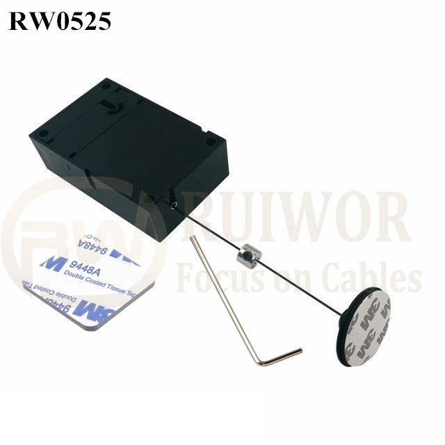 RW0525 Cuboid Anti Theft Pull Box mit Durchm. 38mm rund Steckverbinder Für Selbstklebende Kunststoffplatten