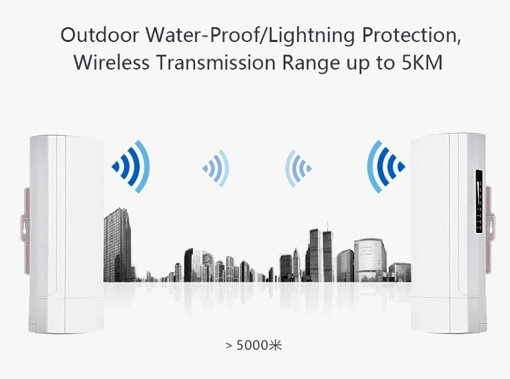 5km Long Range Outdoor Wireless Networking Equipment Gigabit Wan/LAN Port Work with Cloud Management System