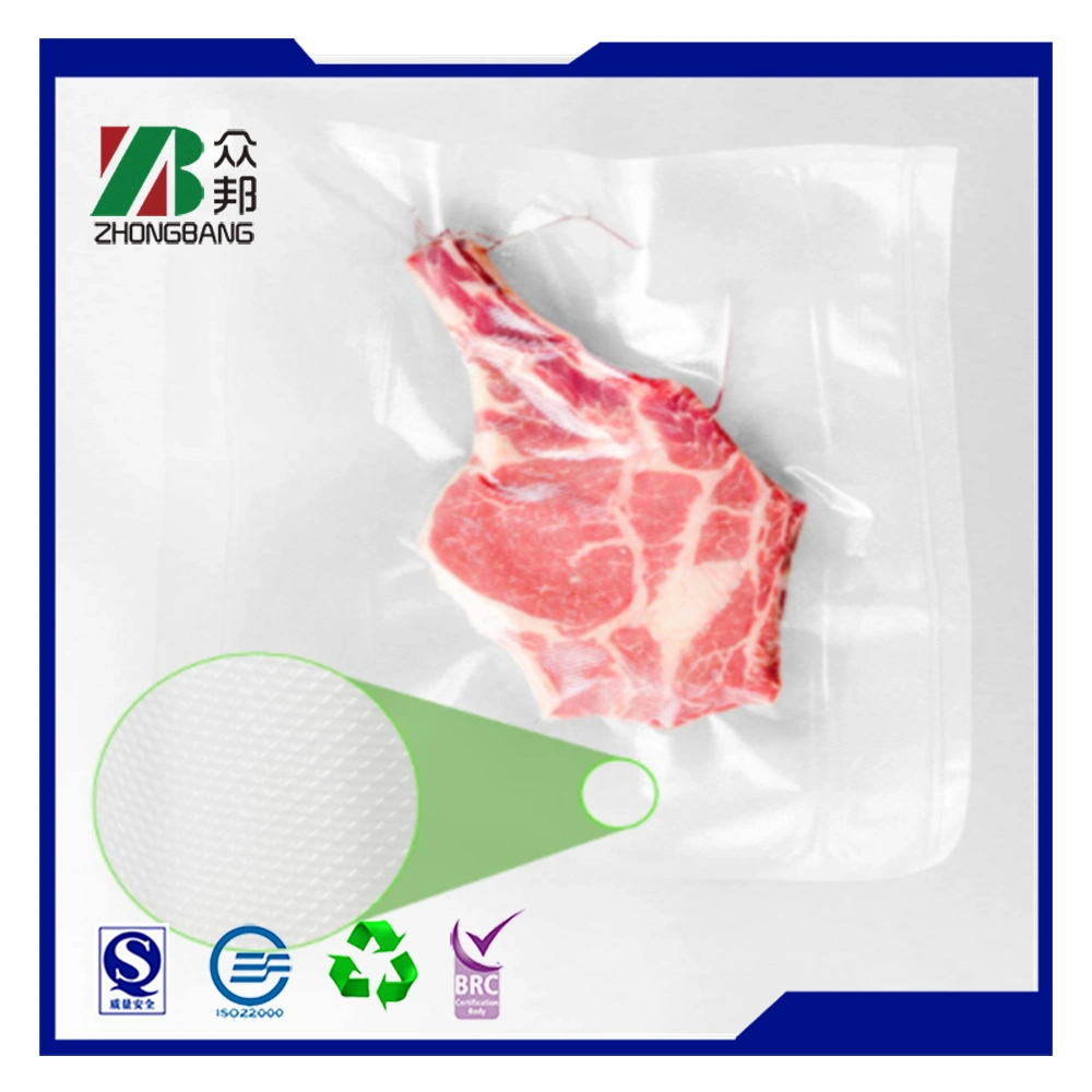 Embossed Nylon PE Vacuum Seal Bag Seafood Sausage Plastic Bag