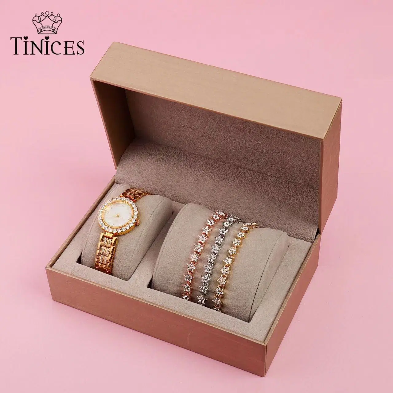 Luxury Diamond Ladies Watch Plus 3 Bracelets Gift Set Ladies Watch Women Watch Gift Watches Luxury Watches Jewelry Watch Quartz Watch Wrist Watch