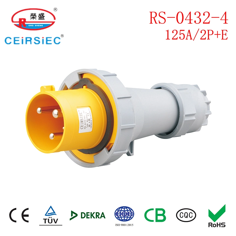 125A 110V Industrial Connector for European Standard Nylon PA6 Moving Socket for Outer Door