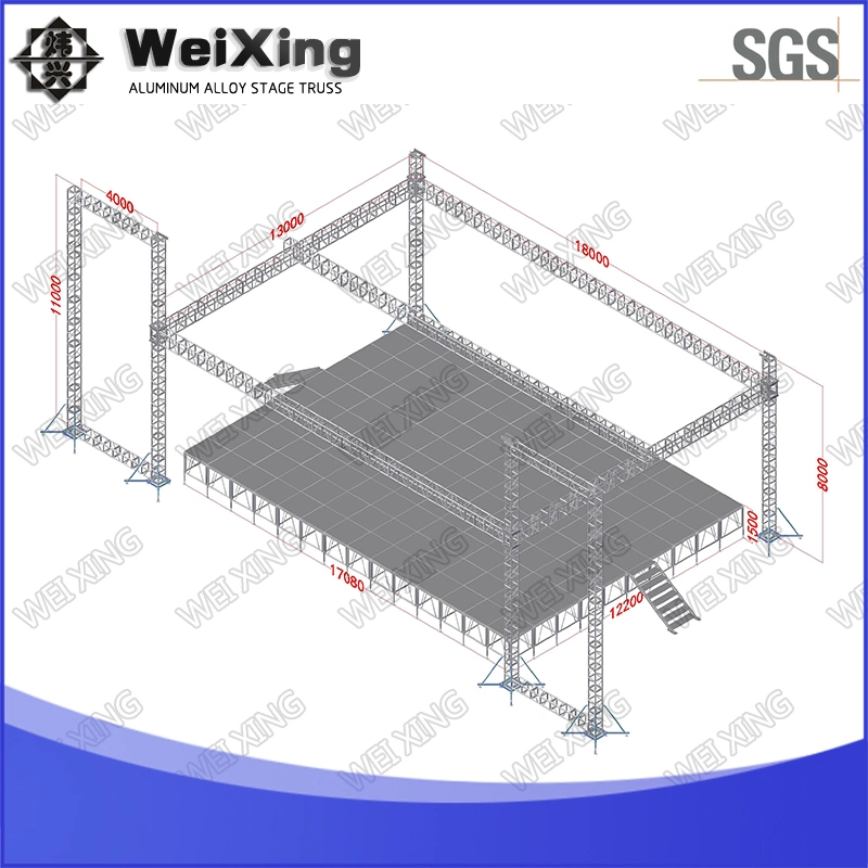 20X20X12m, palco de concertos de altifalante de fundo da matriz de linha PA Tower caso o equipamento de Armação de alumínio 400x600mm