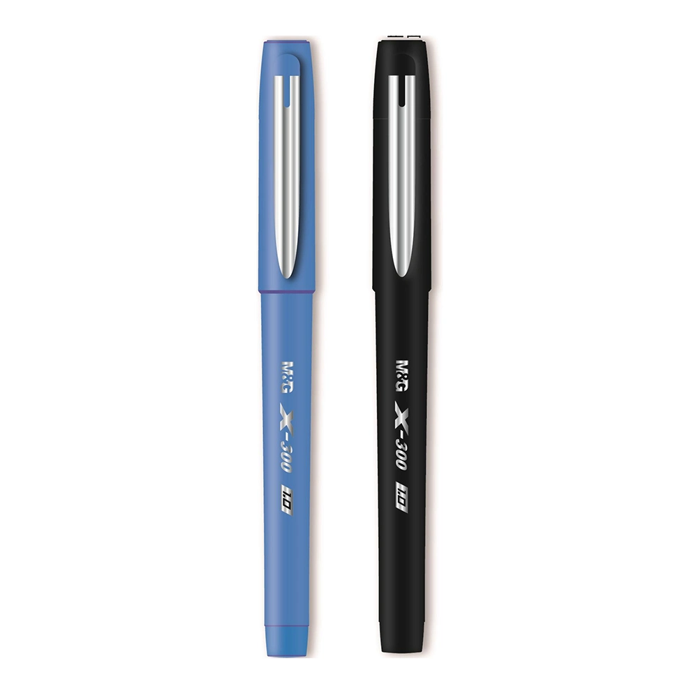 M&G Stick Gel Pen Black/Blue 1.0mm Rubber Coating Body with Metal Clip