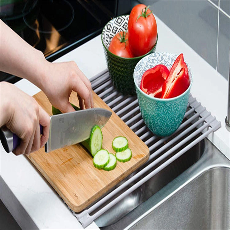 Wholesale/Supplier Kitchen Gadgets Sink Roll up Silicone Folding Draining Rack