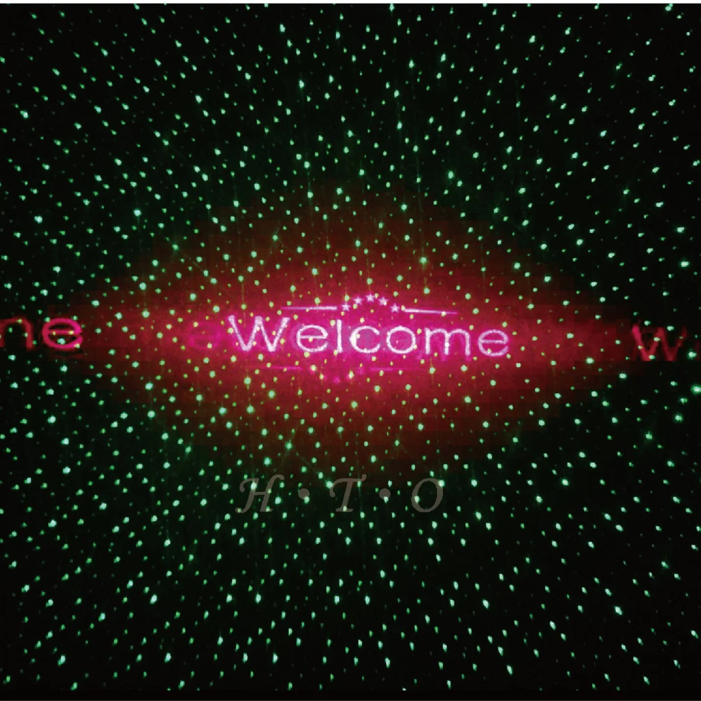OEM Best China Supplier Green Welcome with Red Stars Outdoor Christmas Laser Light Show