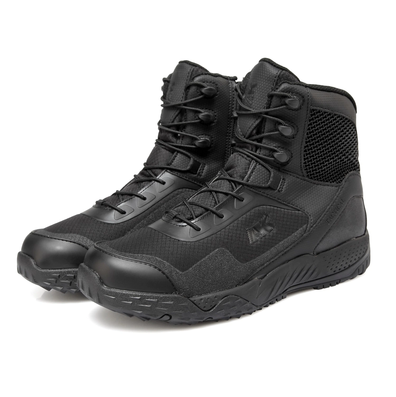 Black Tactical Boots with Light Weight and Breathable Material