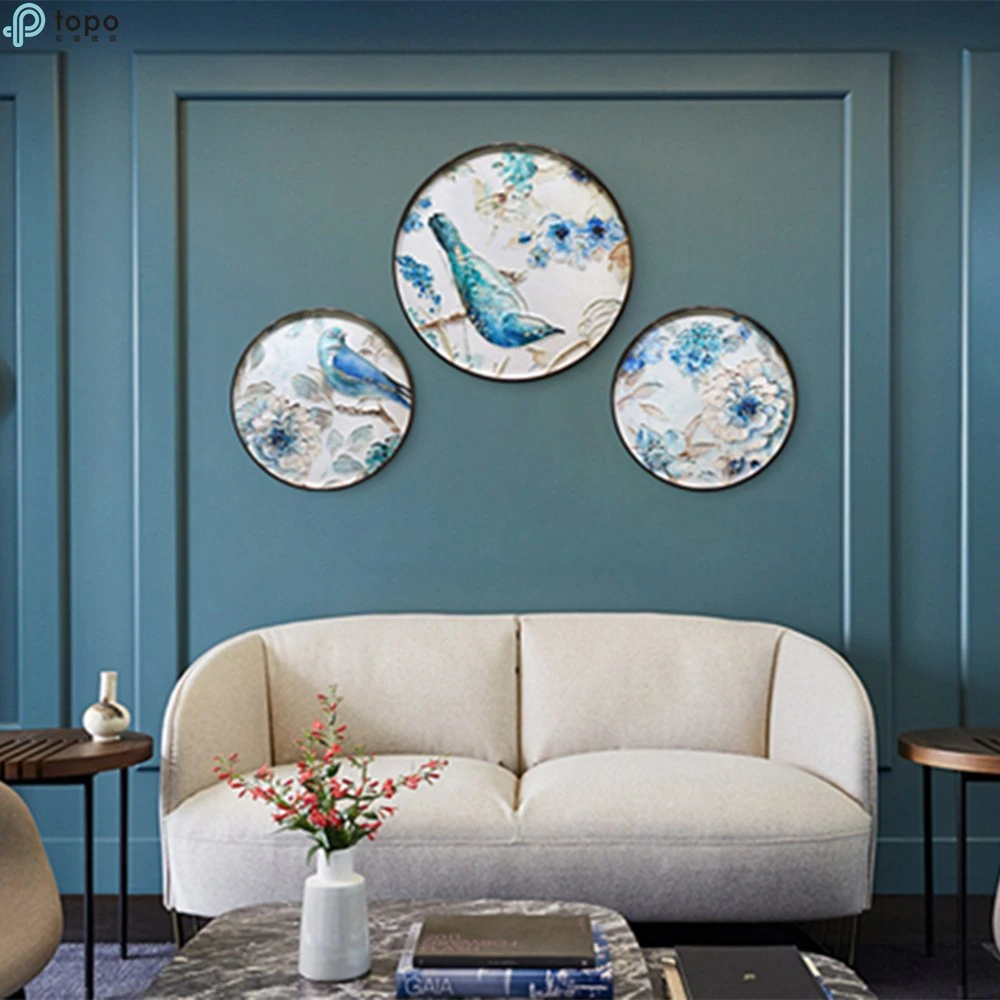 Chinese 400mm Circle Decorative Wall Hanging Oil Painting for Home Decor (MR-YB6-2054A)