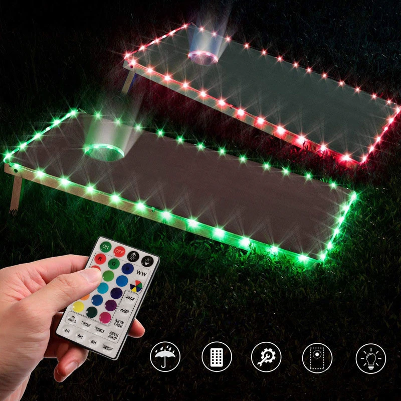 32key Remote Control Motif Ornament RGB LED Tube String Edge Light for Outdoor Christmas Halloween Decoration